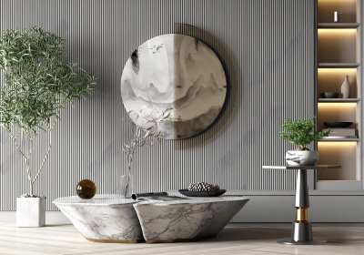 现代茶几3D模型下载